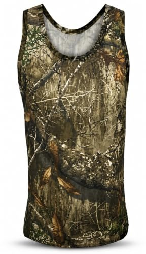 Men's Jungle Army Military Style Camouflage T-Shirt Real Tree Camo Print Hunting Hiking Camping Gym Running Sportswear Long Short Sleeveless Top Summer Vest