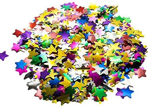 CC wonderland zone 50g Konfetti sterne Bunt(Φ1.5cm),Star Tischkonfetti Metallic Sternform Mehrfarbig für Party Hochzeit Dekoration