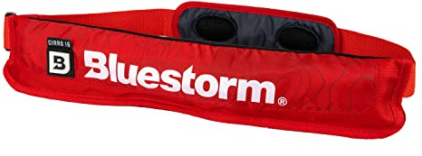 BLUESTORM Cirro 16 Manual Inflatable Belt Pack for Adults | US Coast Guard (USCG) Approved Life Jacket Waist Belt PFD for SUP Paddleboarding, Fishing & More (Nitro Red)