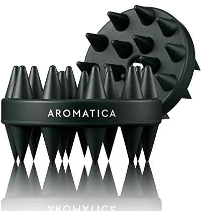 AROMATICA Dual-Sided Scalp Care Shampoo Brush - Silicone Scalp Massager Hair Growth, Scalp Scrubber & Exfoliator, Shampoo Brush for Shower Hair Wash and All Hair Types, Deep Cleansing Scalp Brush