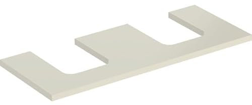 Geberit One Plaque de lavabo, découpe Double, pour lavabo à Poser en Forme de Coupe, 120x3x47cm, 505.335.00.1; Coloris: laqué Gris Sable Brillant