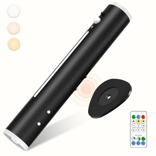 bravzurg Motion Sensor Rechargeable Wall Lights Indoor, 3000mAh Battery Operated Wall Sconces Lights, Magnetic Wireless Rotatable Metal, Stick on LED Night Lamp for Outdoor Bedroom Bathroom Porch