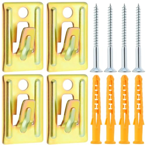 VICASKY Lot de 4 Ferrrures de Fixation pour Chauffe-Eau - Système de Montage pour Parois Creuses (BA13, Placoplâtre), Support Robust Jusqu‘à 50kg - Accessoire d’Installation et de Rénovation
