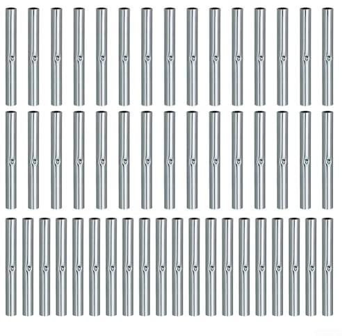 Oniissy Camping Tent Pole Connectors, 50PCS Metal Fiberglass Rod Repair Kit Tube Joint, 6mm Inner Diameter for Outdoor Canopy Frame(6mm)