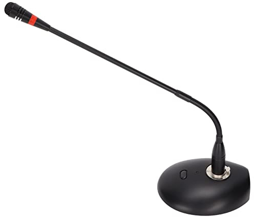 Akozon Micrófono Condensador de Cuello de Cisne D38 para Computadora con Cable XLR a 6,35 mm: Ideal para Conferencias, Transmisiones y Grabaciones