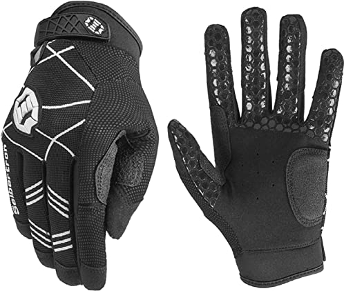 Seibertron B-A-R PRO 2.0 Signature Baseball/Softball Schlagmann Batting Handschuhe Gloves Super Grip Finger Fit for Erwachsener schwarz XS
