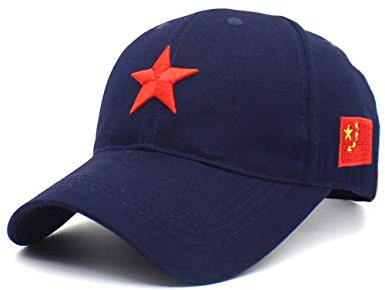 RINTONIX Men's Adjustable Strap China Red Five Point Star Military Dad Hats Unisex Chinese Flag Mao Army Baseball Caps
