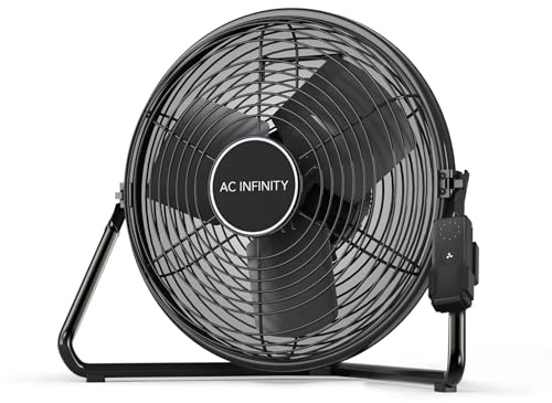 AC Infinity CLOUDLIFT S12, industriell väggfläkt 12 tum med trådlös 10-växlad kontroll, EC-motor hög hastighet butiksfläkt eller väggmontering, för hydroponik, växthus, verkstadscirkulation