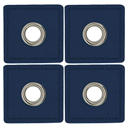 4 Metall-Ösen auf Kunstleder für Hoodies oder Taschen Ösenpatch, Farbwahl
