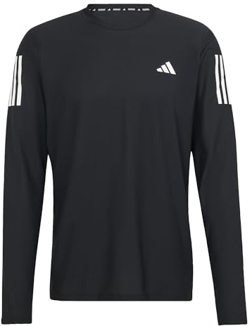 adidas Herren Own The Run Long Sleeve Tee T-Shirt, Black/White, L