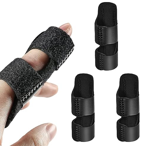 Euiooctory Ferula Pulgar, 3 Ajustables Protector Dedos Mano con Banda de Aluminio Incorporada, Ferula Dedo para Fracturas, Esguinces, Artritis y Tendinitis Unisex Talla única