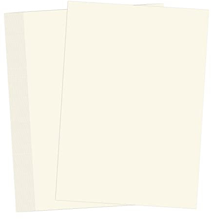40 Blatt - Tonkarton Elfenbein Papier 350g Dicker Bastelkarton, Fotokarton DIN A4 - Naturweiß | Creme Buntes Papier, Bastelkarton