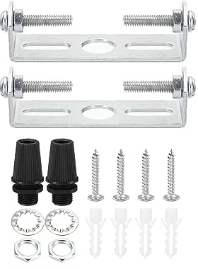 PATIKIL 55mm Soporte de fijación de techo, 2 Conjunto de luz de montaje de montaje de placa de acero barra transversal para suspensiones luz de pared, con tornillos arandela tuerca