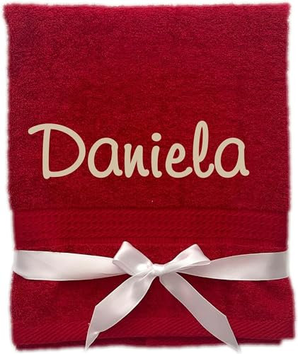 KIDDI-MEDIA Gästehandtuch/Gästetuch mit personalisierter Bestickung wie z.B. Name / 30x50cm | 500 g/m² | 100% Baumwolle Frottier (30 x 50 cm, Rot)