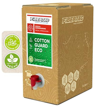 FIBERTEC Cotton Guard Eco Imprägnierung 3L - Imprägnierspray für Baumwolle und Baumwoll-Mischgewebe, Wetterschutz Made in Germany