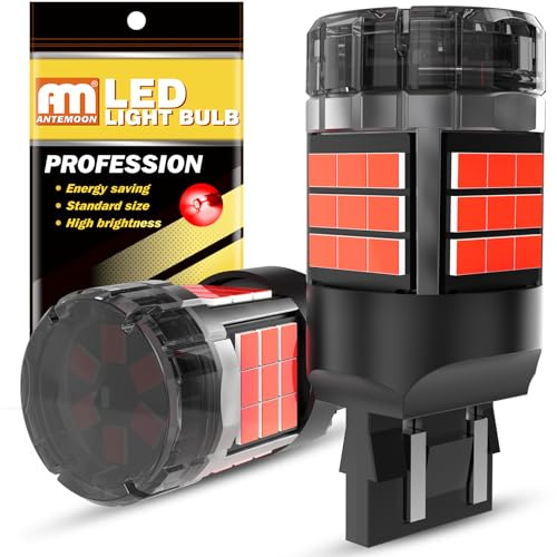 ANTEMOON W21/5W 7443 T20 superljusa canbus LED-lampor 5 000 LM 12 V 24 V lysande röd 7440 7441 7444 för bil backljus DRL dagsljus bromsljus, 2 st
