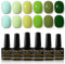 Shining She UV Nagellack Grün, 6 Farben Frühling Grün Serie Gellack Hellgrün Gel Nagellack Soak Off UV Gel Nail Polish Nail Art Salon Für Starter Nail Art Salon DIY Home, 8ML
