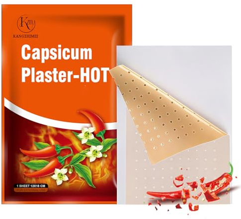 KZM KANGZHIMEI, Capsaicin Patches - 20 Count Extra Large Patch Maximum Strength Capsicum Plaster Patch - Back Patches - Muscle and Joint Heat Patches - Hot Patches