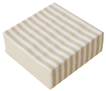 Confezione da 200 tovaglioli di carta in AIRLAID 40X40 cm - Effetto Tessuto | VARIE FANTASIE e DECORAZIONI | HoReCa I Per occasioni importanti come matrimoni, feste (Bianchi Righe Sabbia)