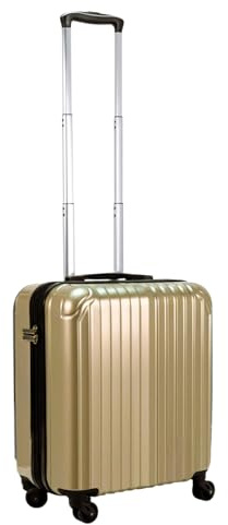COSHANO Maleta Trolley Equipaje de Mano Comercial piloto Medico Maletin con 4 Ruedas 360 y con 3 Compartimientos (Oro)