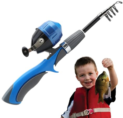 Caña de pescar para niños | Juego de mango ergonómico de acero, caña de pescar extensible, para Pascua, cumpleaños, día del niño, Navidad, Año Nuevo, interior y exterior