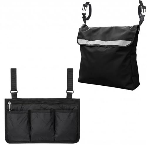 2 Piezas Mochila para Silla de Ruedas Bolsa Lateral para Silla de Rueda