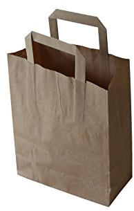 Bioabfalltüten - MIT HENKEL - Papier braun - 22 + 10 x 28 cm (100 Stück)