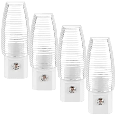 Maxxima MLN-16 LED Plug in Night Light - Features Auto Dusk to Dawn Sensor 5000K Daylight, 5 Lumens, Ideal for Bedroom, Bathroom, Hallway, and Senior Living Use - 4 Pack