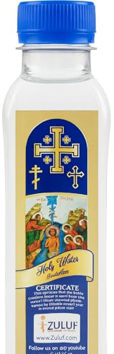 Zuluf Jordan River Holy Water Holy Sepulchre Jerusalem | Blessed Holy Water Baptism of Our Lord From Jordan River For House Blessing, Protection, Healing Comes with Certificate from Israel 200ml