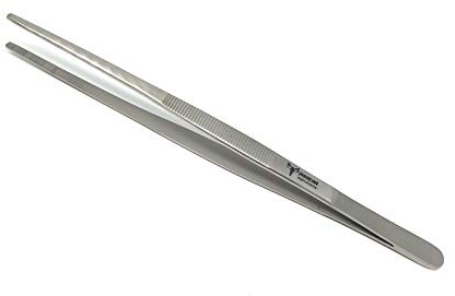 Rhein, pinzetta per barbecue, pinzetta da cucina, pinzetta reversibile per acquario, in acciaio inox (40 cm)