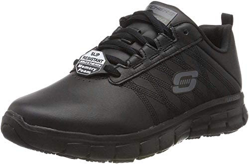 Skechers Damen Sure Track Erath Slip On Sneaker, Black Leather, 37.5 EU