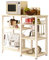 sogesfurniture Küchenregal Standregal Mikrowellenhalter Bäcker Regal, Stabil Metallregal Haushaltsregal Küchenregallagerung platzsparend, 90x40x83cm, Weiß Ahorn