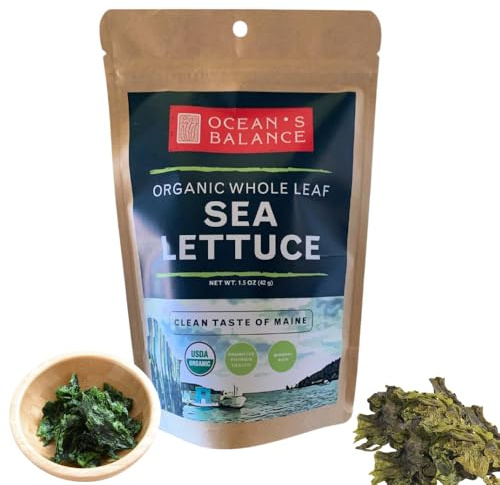 Ocean’s Balance Sea Lettuce Dried Seaweed – Whole Leaf Seaweed Organic, Perfect for Keto Diet, Paleo Diet, Vegetarian, or Vegan Diet – Gluten Free – 1.5 oz Bag