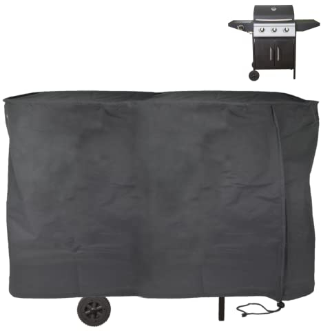 FLAMMBURO Grillabdeckung 160 cm x 65 cm – reißfest, wetterfest, wasserabweisend, anthrazit - BBQ Cover, Plane, Schutzhülle, Wetterschutzhülle – Abdeckung eckig für Grill, Gasgrill, BBQ Cover