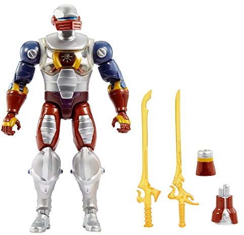 Masters of the UniverseMasterverse Personaggio Roboto, da collezione, con accessori per braccio, spade, giocattolo per bambini 6+ Anni, HLB40