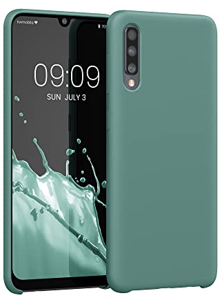 kwmobile Hülle kompatibel mit Samsung Galaxy A50 Hülle - Silikon Handy Case - Handyhülle weiche Oberfläche - kabelloses Laden - Arctic Night