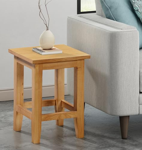 Hallowood Furniture Aston Occasional Table, Solid Wooden Small Sofa Side | Fully Assembled Small Coffee Table, Lamp Tables for Small Spaces, Living Room or Bedroom, Light Oak Plant Stand for Hallway