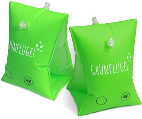 Grünflügel Schwimmflügel Kinder 1-6 Jahre - Bio-TPU, Keine Weichmacher, Hautfreundlich | Schwimmhilfe Schwimmfluegel für Baby Kleinkind Schwimmärmchen Schwimmweste bis 30Kg 1-2 1 2 4 5 6 jährige