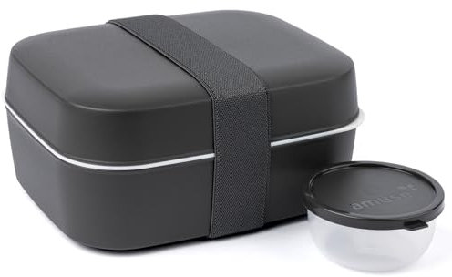 Amuse 3 in 1 Brotdose Erwachsene | Bento Box, Brotdose mit Fächern, perfekt als Meal Prep Boxen | Lunchbox Erwachsene und Jausenbox mit Unterteilung | Bento Lunchbox inklusive Snackboxen