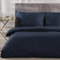 VEL VET HOME VelvetHome Bettwäsche 135x200 4teilig 100% Baumwolle Hohe Qualität Made in EU 2X Bettbezug 135x200 cm + 2X Kissenbezug 80x80 cm Bettwäsche-Set mit Reißverschluss Dunkelblau 135 x 200
