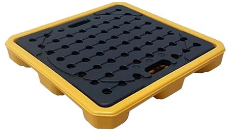 2 Pallet di contenimento per fusti, Vassoio per Secchio di Vernice a Basso Profilo in polietilene, Piattaforma Staccabile a Tenuta stagna per stoccaggio in Garage Industriale (655x360x120 mm