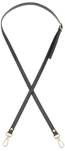 PATIKIL Correa de Bolso de Cuero de Repuesto 47 para Bolsos de Mano Negro | Correa Ajustable de Hombro y Bandolera de Pu con Herrajes Dorados, Bolso de Hombro