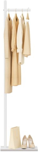 Yawinhe 174cm Percheros de Pie,Percha Independiente en Forma de L,Blanco