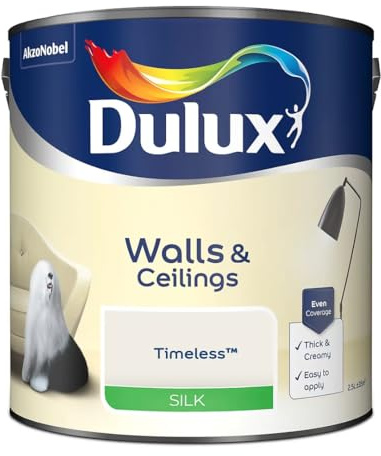 Timeless Walls & Ceilings Silk Emulsion Paint 2.5 L – Smooth Washable Silk Finish, Quick Dry, Low-VOC, Easy Application for Interior Walls & Ceilings