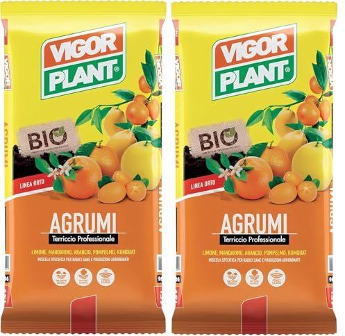 Terriccio Agrumi 2 Confezioni da 20L (40L Totali) | Substrato per Limone, Arancio, Mandarino, Pompelmo e Kumquat, con Pomice e Fibra di Cocco, Drenante e Nutriente per Vasi e Rinvaso 20L