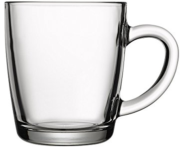 Pasabahce 55531 – Teeglas Glasbecher mit Henkel Basic~340 ml, 2 Stück
