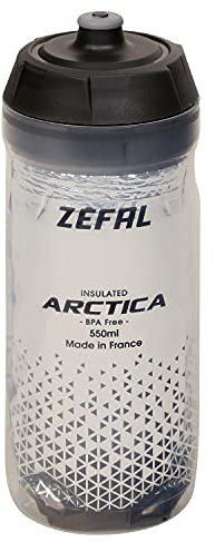 Zéfal Arctica - Bidon Vélo 550 ML - Gourde Vélo Isotherme - Inodore et Etanche - Bidon Sport sans BPA - Noir