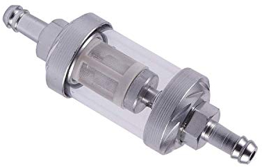 Liseng Universal Chrom Glas Kraftstoff Benzin Dieselmotor Inline Filter 5/16 8mm Silber für Motorräder
