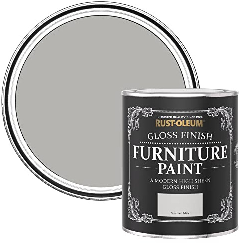 Rust-Oleum Off White Furniture & Skirting Board Paint in Gloss Finish - Steamed Milk 750ml