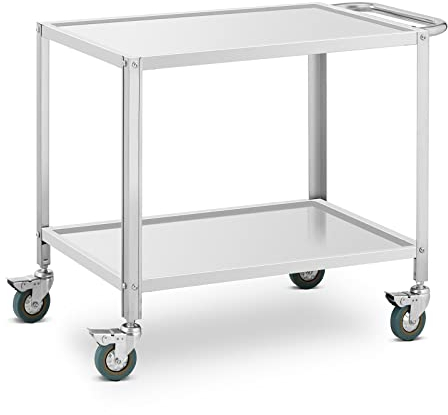 Royal Catering Chariot de Service à 2 Plateaux - 80 x 57 x 3,5 cm, Capacité 100 kg - Desserte de Cantine